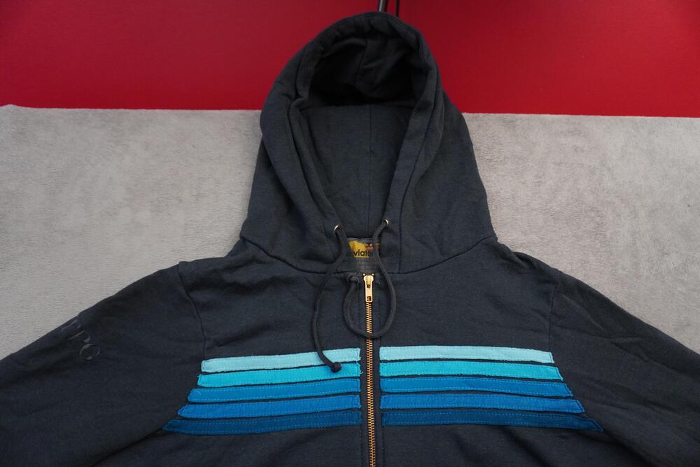 Aviator Nation Hoodie Mens XL Blue Full Zip Stripe TPG Logo Fleece USA - Picture 9 of 15